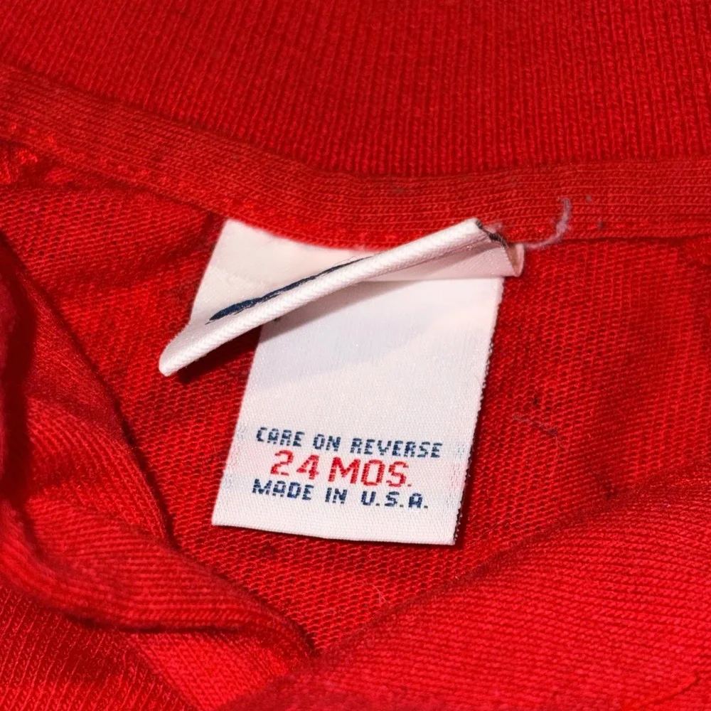 Vintage OshKosh Bgosh Kids Red Car Pattern Long Sleeve Polo Shirt 24 Months USA